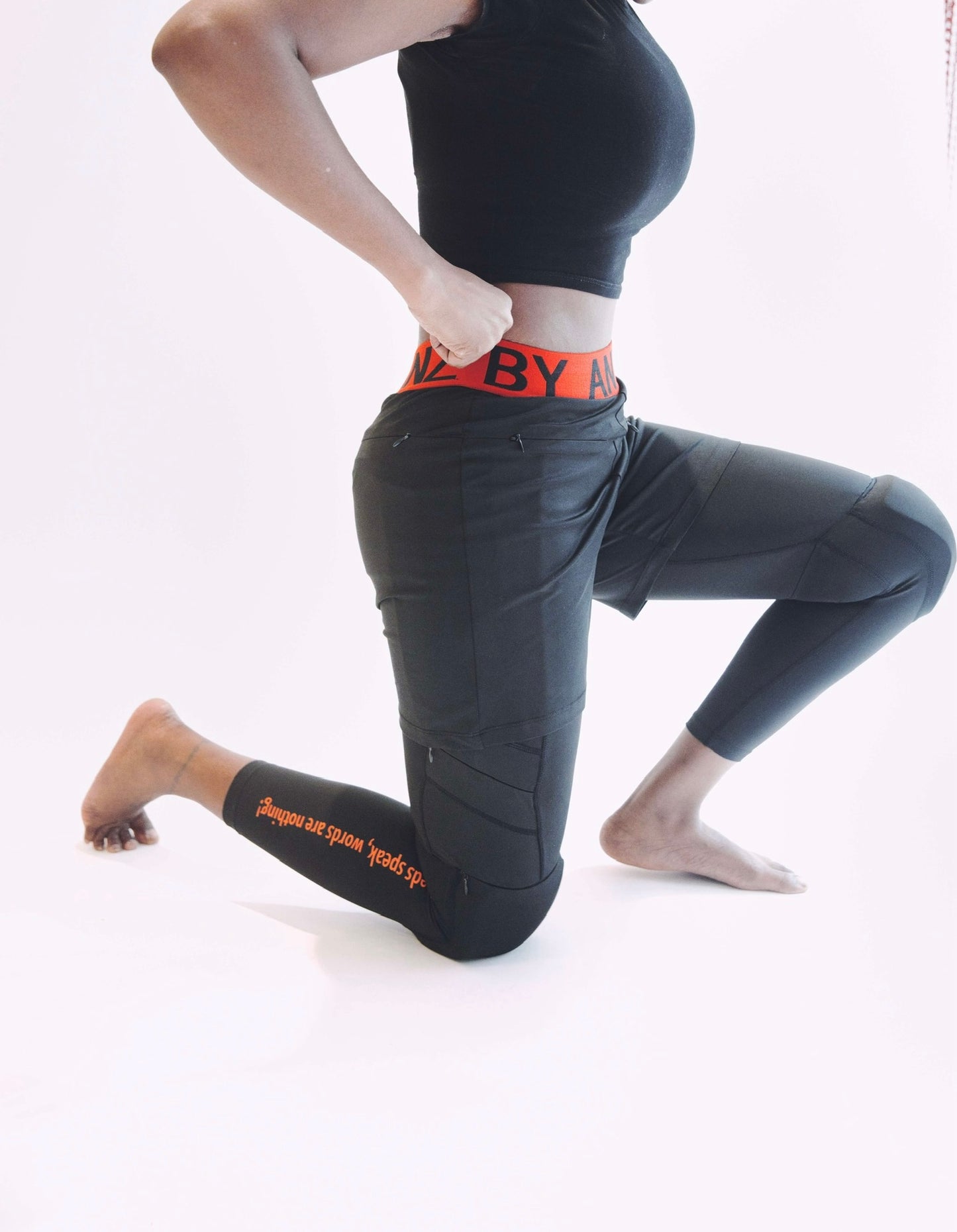 Women’s 2-in-1 Training Pants with Removable Knee Pads – Compression Fit for Workouts, Labor & Movement