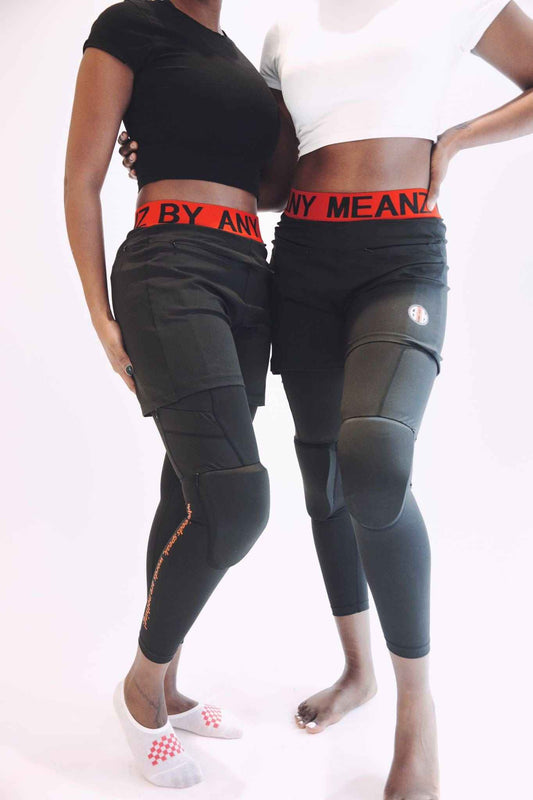 Women's Padded Training Pants with Removable Knee Pads — Knee Protection Workout Pants