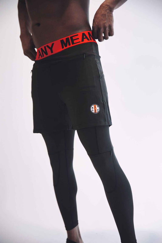 Men's Padded Training Pants with Removable Knee Pads — Knee Protection Fitness Pants for HIIT Training