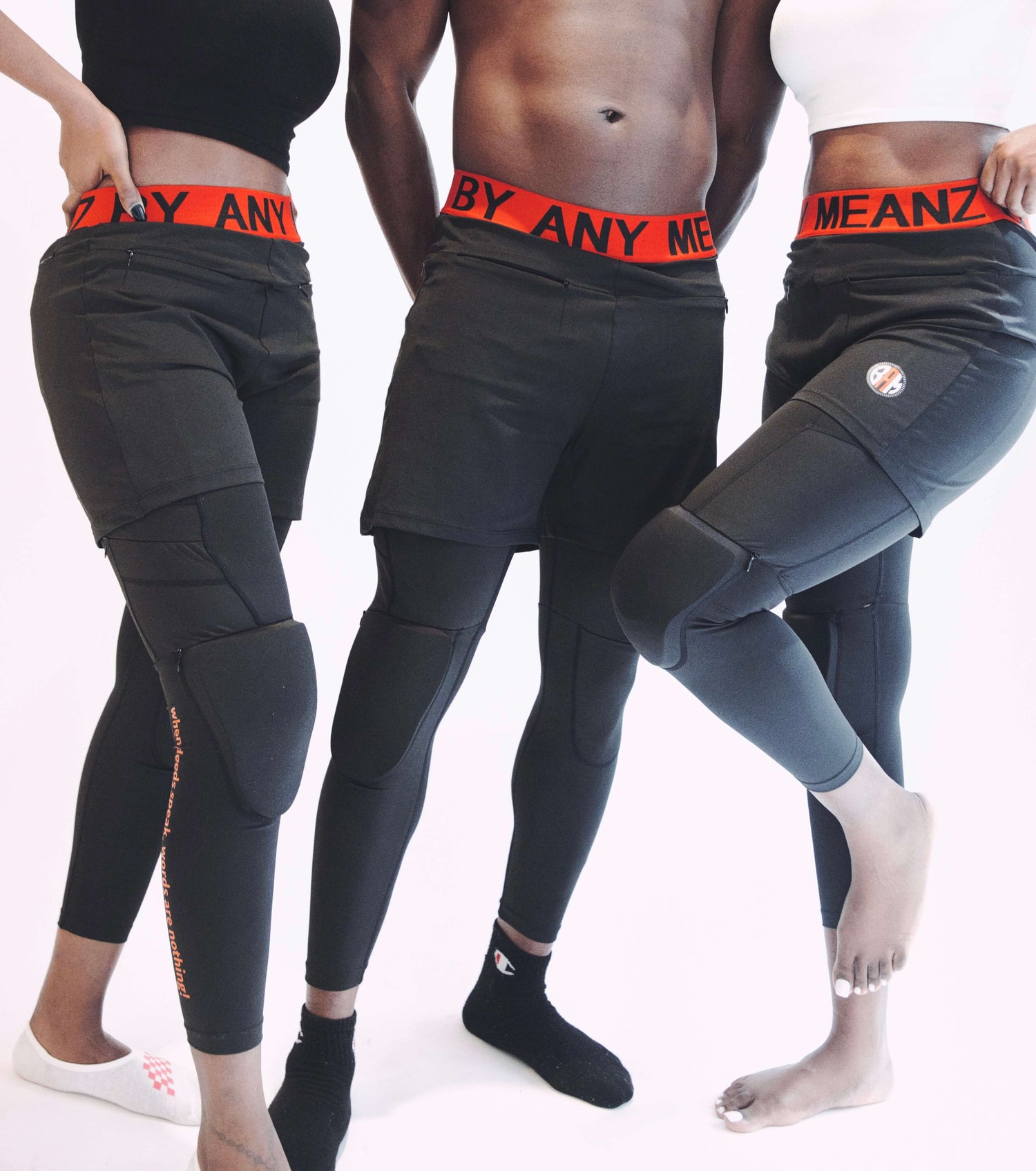 Padded Workout Leggings with Removable Knee Pads