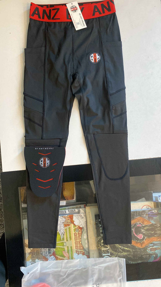 Men's Padded Compression Leggings with Removable Knee Pads — HIIT Knee Protection Training Gear