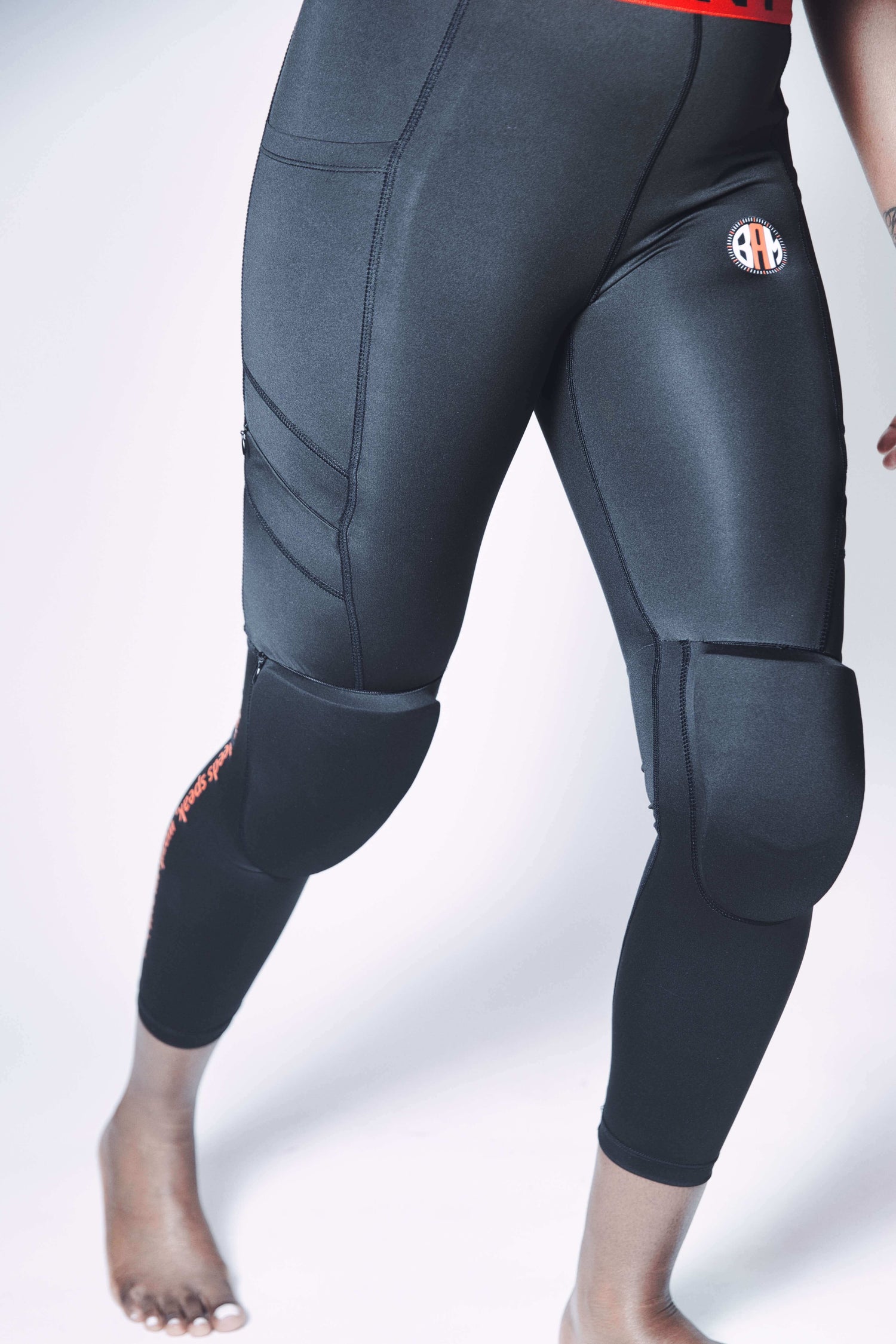 Padded Workout Leggings with Removable Knee Pads — Knee Protection for HIIT & Floor Training - The Bam Collective LLC