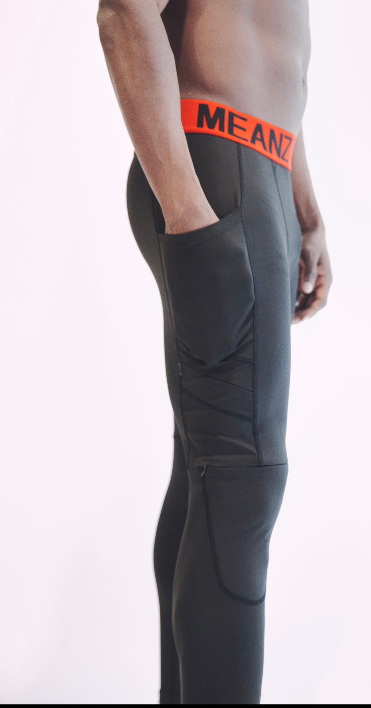 Men’s Comfortable Fitness Leggings with Removable Knee Pads and Zipper - Perfect for Active Men, Workouts, and Sports